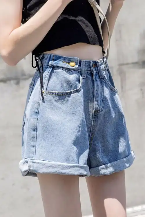 牛仔短裤女士宽松显瘦a字高腰夏新款外穿韩版热裤百搭ins潮