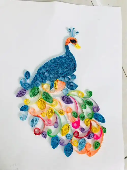 青草河小学手工制作--衍纸画