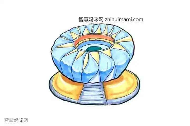 杭州亚运主场馆简笔画