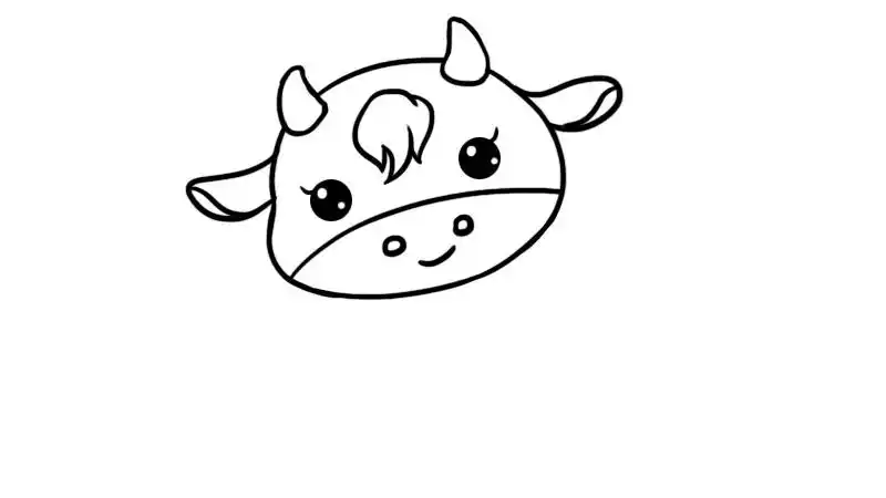 可爱小牛简笔画