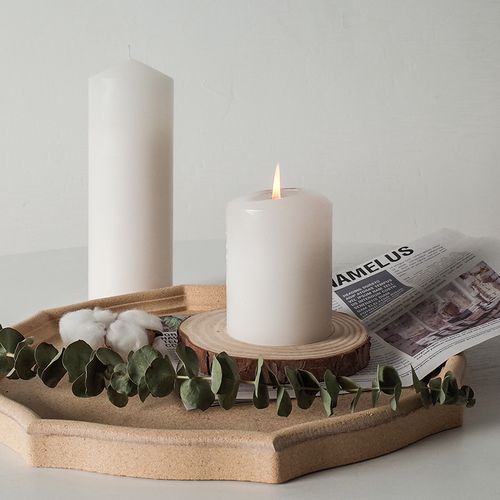 圆柱无味白色蜡烛摆拍道具家居装饰民宿咖啡馆ins摆件