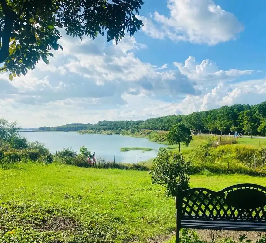 茂名|露天矿生态公园一日游 据说这是一个采矿留下来的矿坑,水里应该