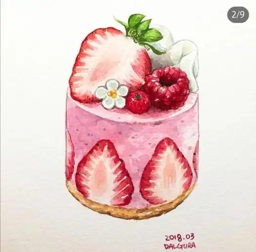 [水彩分享]一组超诱人的水彩甜点插画,发胖真的不能怪我啊!