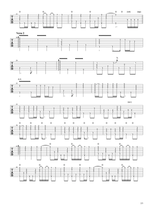 alone (指弹完整版)吉他谱2