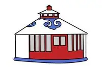 蒙古包帐篷简笔画