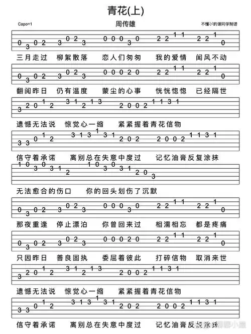 欢迎在评论区留下你想要的吉他谱我会挑选指法