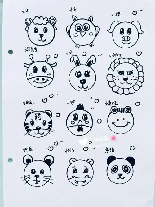 简笔画「可爱的圆形小动物」060606
