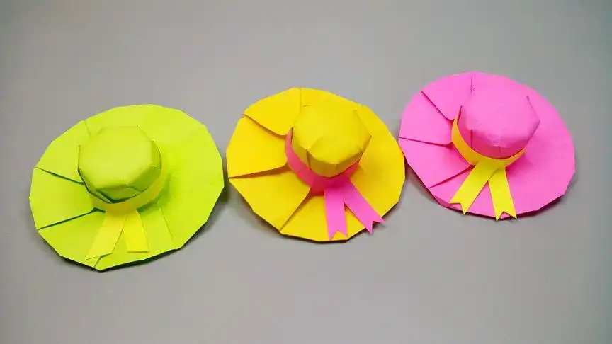 简单1张纸教你折一顶太阳帽,太有创意了,diy手工视频教程