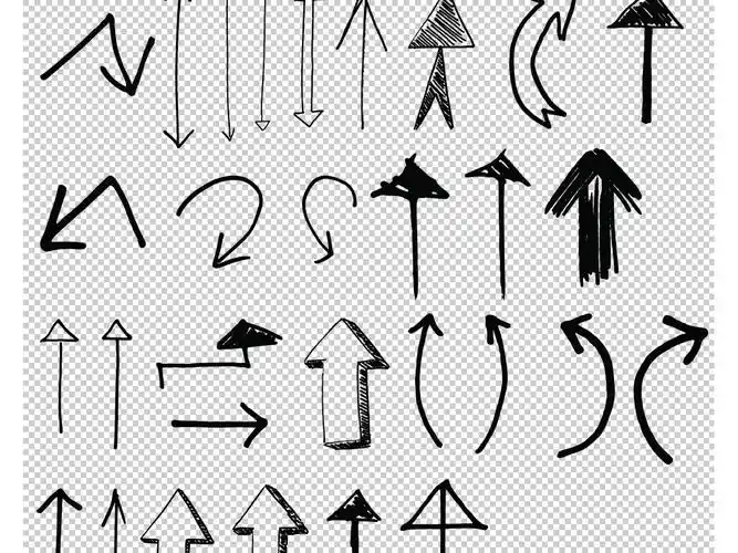 手绘涂鸦黑色箭头ai矢量素材