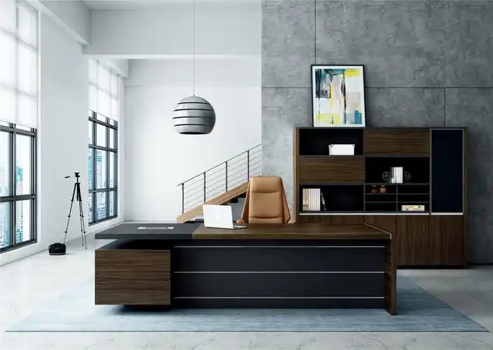 现代简约中层领导办公板木大班台_主管经理室班台_迪欧家具