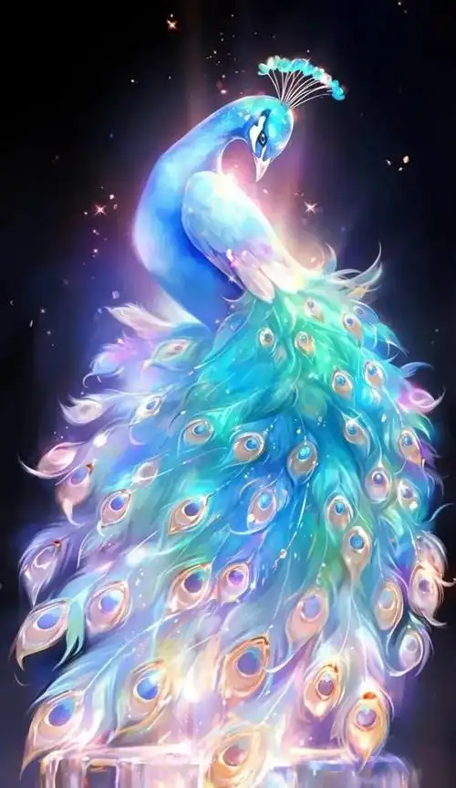 在这款漂亮的孔雀公主手机壁纸中,一只优雅的孔雀公主成为了视觉的