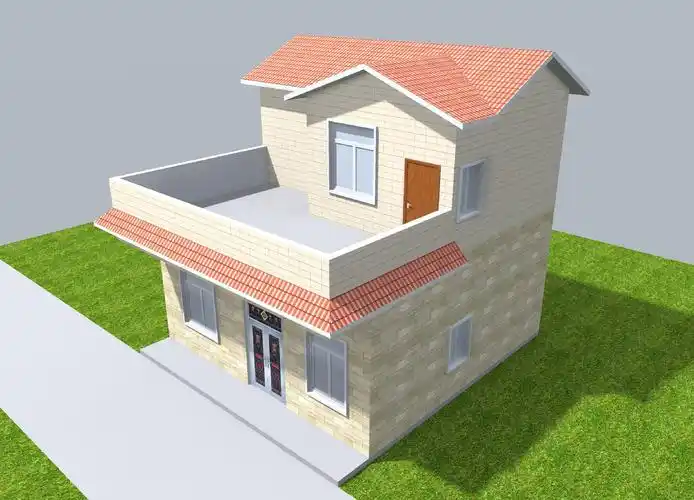 5 一层半农村自建楼房住宅别墅设计图纸方案图效果图外观图基础图建筑