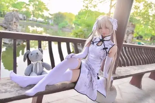 缘之空,白丝旗袍穹妹cosplay