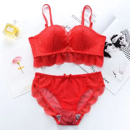 迷人透气推高可拆卸填充性感蕾丝裁剪内衣胸罩为女孩