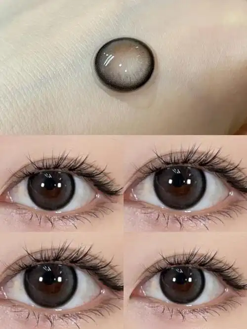 内圈的蓝灰色搭配深蓝绿琥珀色显得眼睛干净又水灵90超好驾驭~淡淡