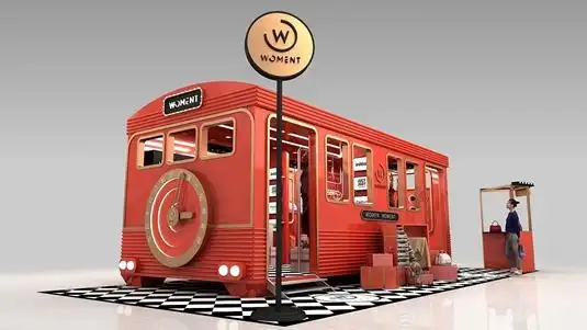 服装品牌快闪店设计案例的侧面效果图2