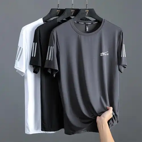 鸿星尔克短袖t恤男冰丝