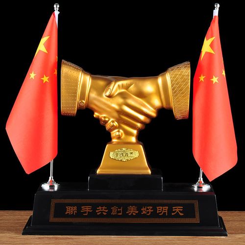 合作共赢握手摆件家居摆设客厅书房装饰品办公室创意工艺商务礼品