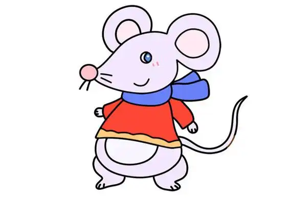 卡通生肖鼠简笔画
