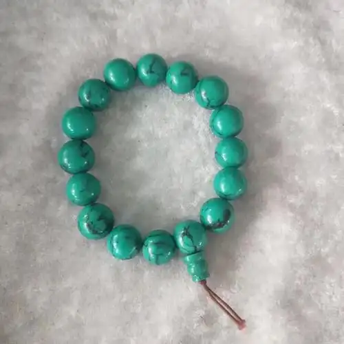 批发 优化绿松石圆珠手链14毫米圆珠手串绿松石手链