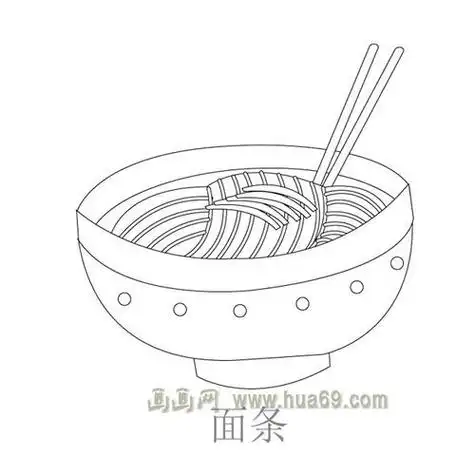儿童简笔画作品一碗面条