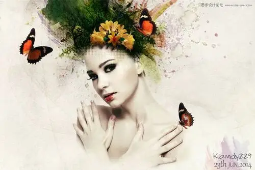 photoshop合成抽象风格的人像艺术作品,ps教程,素材中国