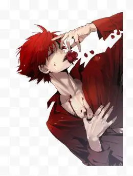 卡通原画立绘流血男孩