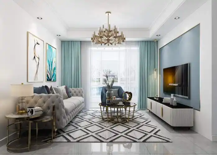 家装|三居室|客厅|88㎡|蓝岸装饰家装案例_江阴装修案例效果图|江阴