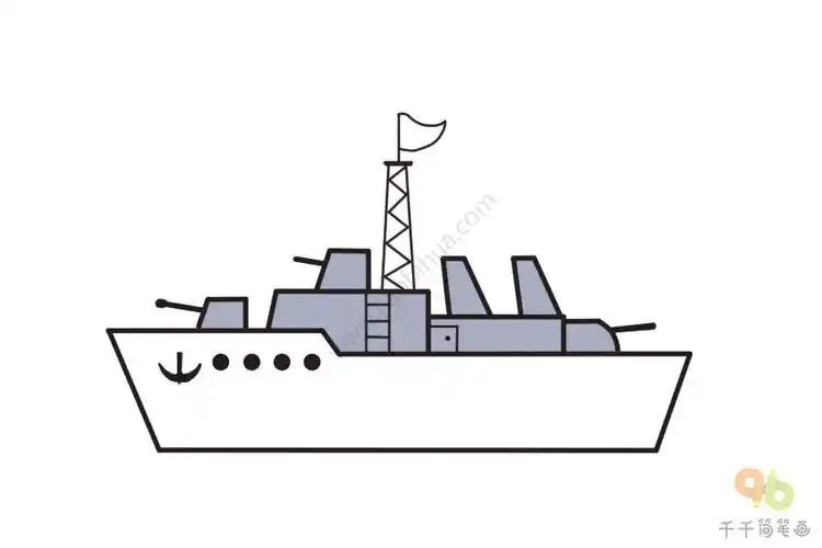 中国海军101驱逐舰简笔画