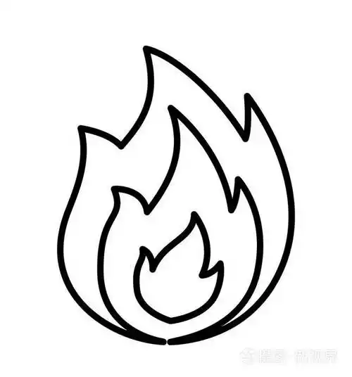 火图标线向量例证查出在白色插画-正版商用图片14wbit-摄图新视界