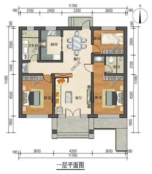 层现代小平房,东西墙无窗 南北庭院,更适合北方家庭_季先生_设计_结构