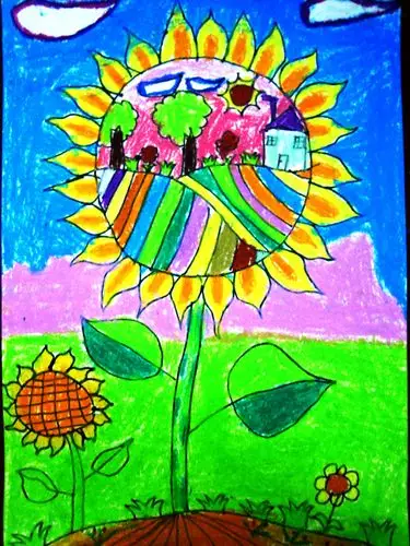 智美教育绘画班《梦中的向日葵》优秀作品