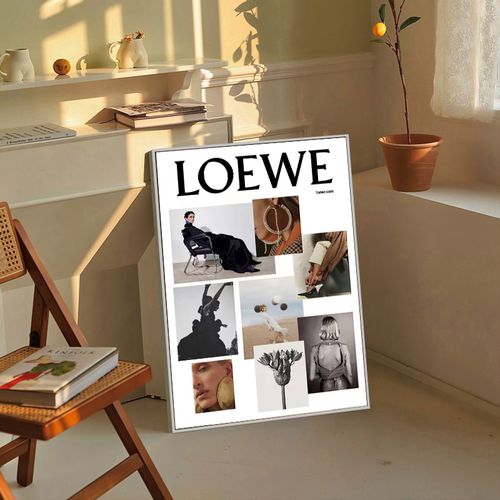 简约北欧杂志海报loewe时尚人物ins风摄影装饰画画芯