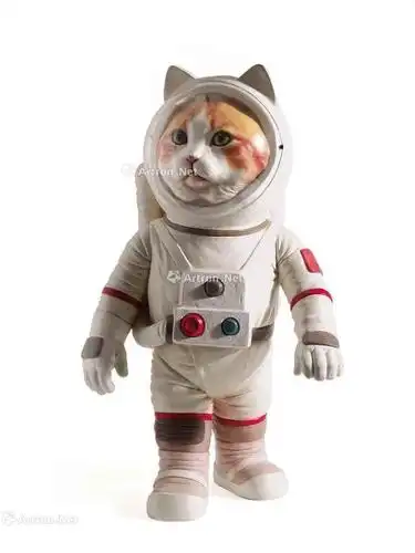 00392012年作太空猫娜娜颜料玻璃纤维雕塑