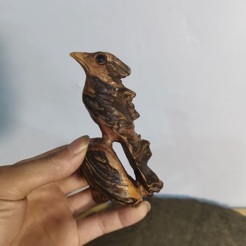 根雕,琥珀木风化料小鸟摆件,手把玩.家居摆件,禅意空间搭配