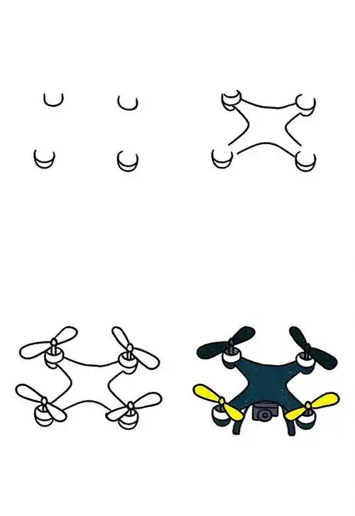 🚀大疆无人机简笔画✨