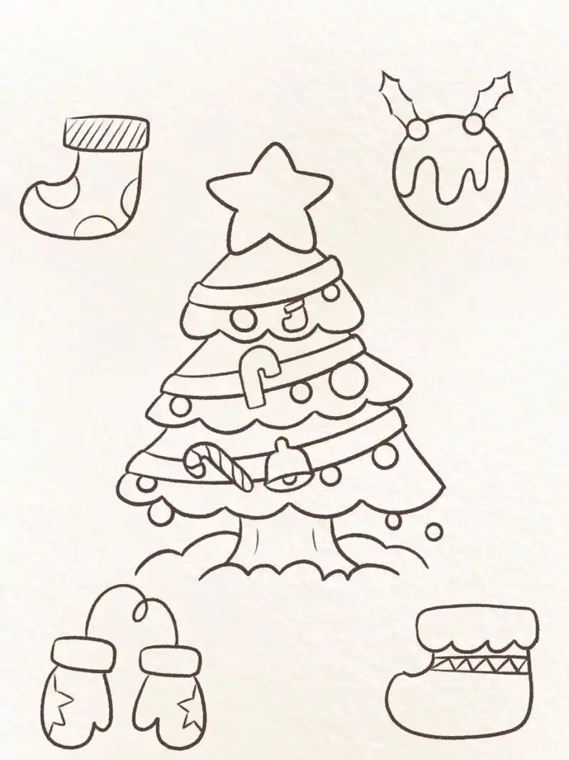 圣诞节简笔画 | 圣诞节送你一棵许愿树 圣诞节快到了,今年还有什么