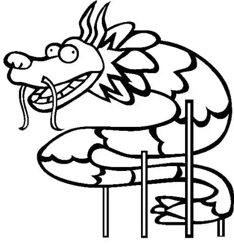 新年舞龙舞狮填色图