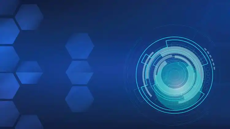 一组蓝色抽象科技感ppt背景图片