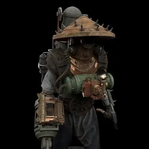 3d建模  #maya  #sp  自己设计的一个形象,废土风格77蒸汽朋克的