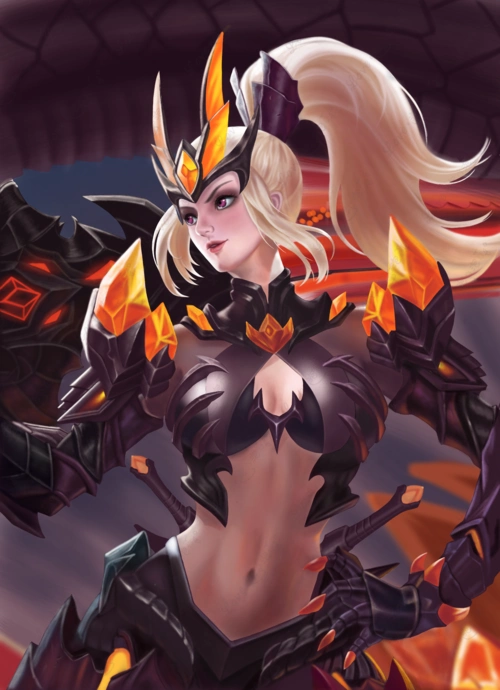 王者荣耀 花木兰-水晶猎龙者 指绘 临摹 画世界