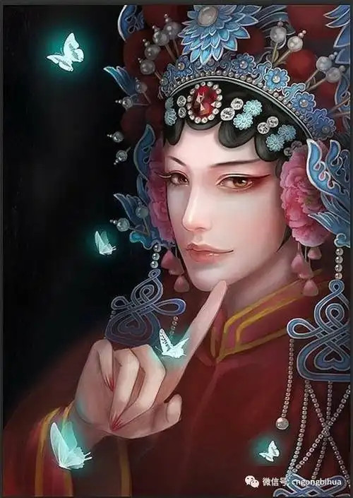 关于京剧的古风插画戏子入画一生天涯