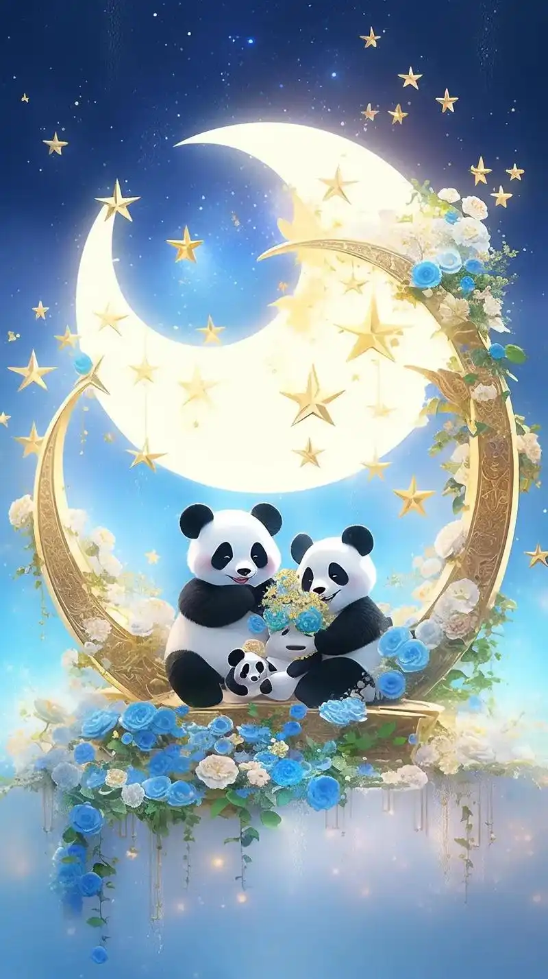 月色黯淡还有星辰,山河失色还有你我.#熊猫壁纸 #动漫 #熊 - 抖音