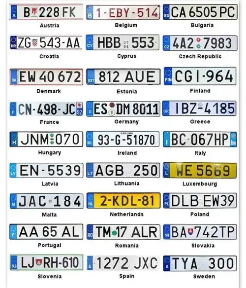 欧盟国家的车牌