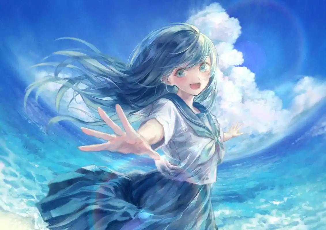 画师「まるたに」作品欣赏:梦幻的光感,画风温柔唯美的少女人物插画