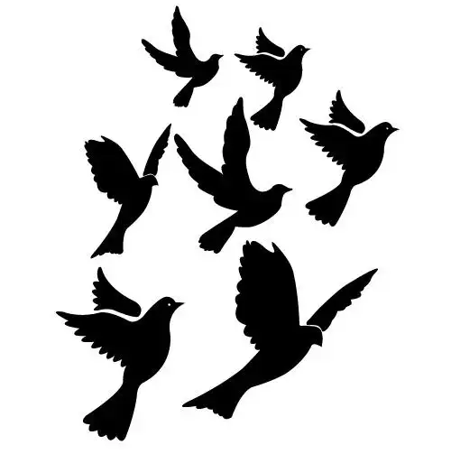 7款飞翔的鸽子剪影矢量素材