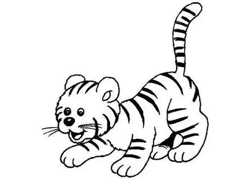 老虎生肖简笔画 老虎生肖简笔画小学生作品