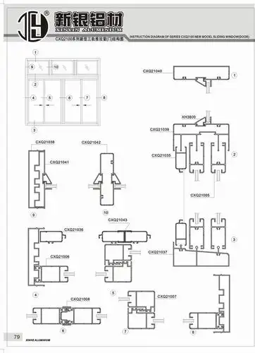 新银cxq2100系列推拉窗铝型材推拉门铝型材铝型材