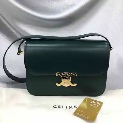 全新celine 赛琳 手袋 18736 3bf4 31an 牛皮 绿色