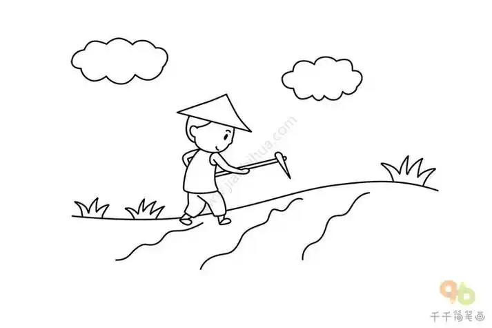 悯农古诗配图简笔画